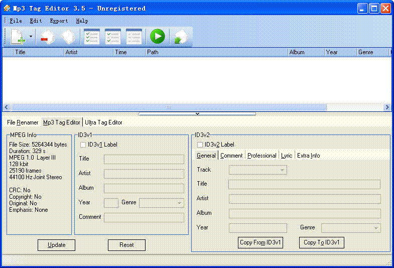 Mp3 Tag Editor ScreenShot